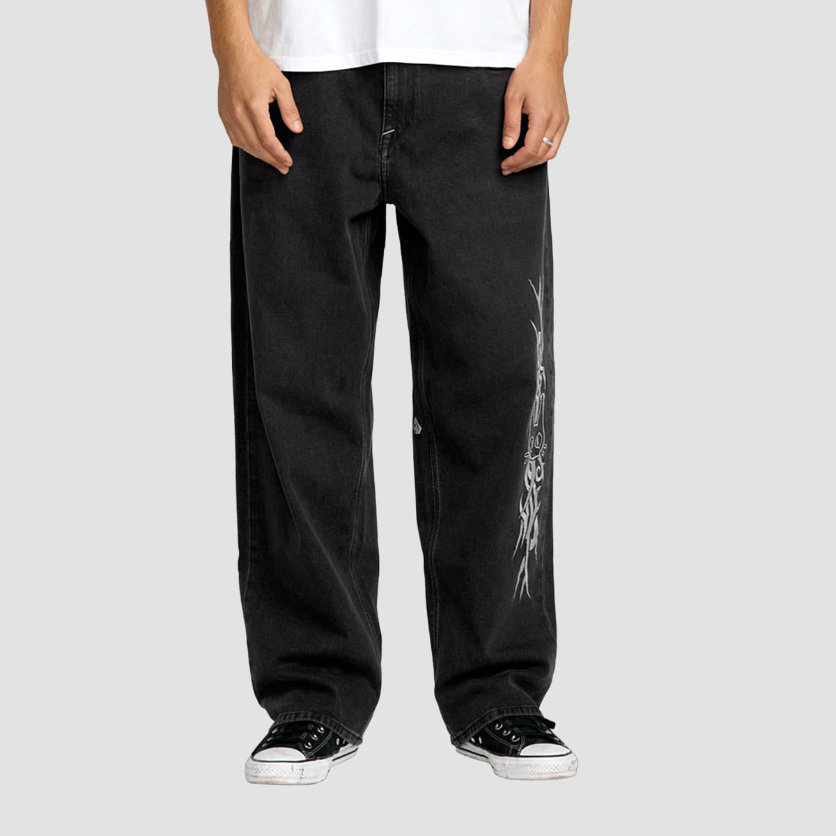 Volcom V Ent Tisakorean Loose Fit Jeans Fade To Black