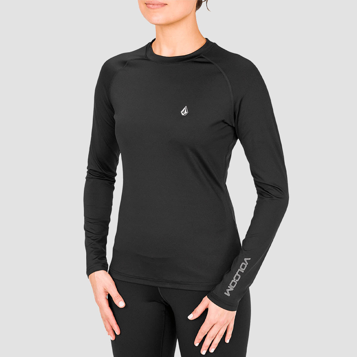 Volcom V-Science Base Layer Longsleeve Crew T-Shirt Black - Womens