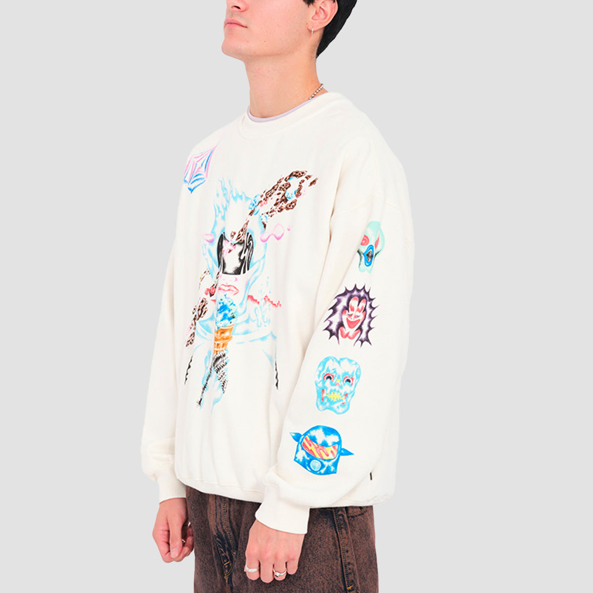 Volcom We'll Speak To You FA Sam Ryser Crew Sweat Off White