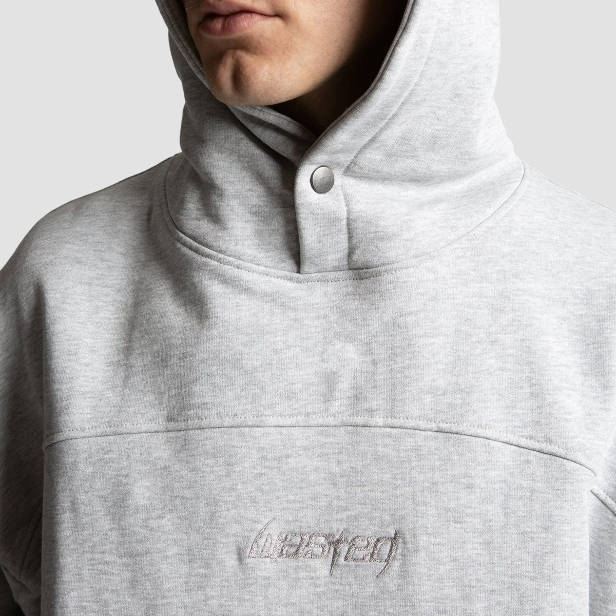 Wasted Paris Switchblade Boxy Pullover Hoodie Ash Grey
