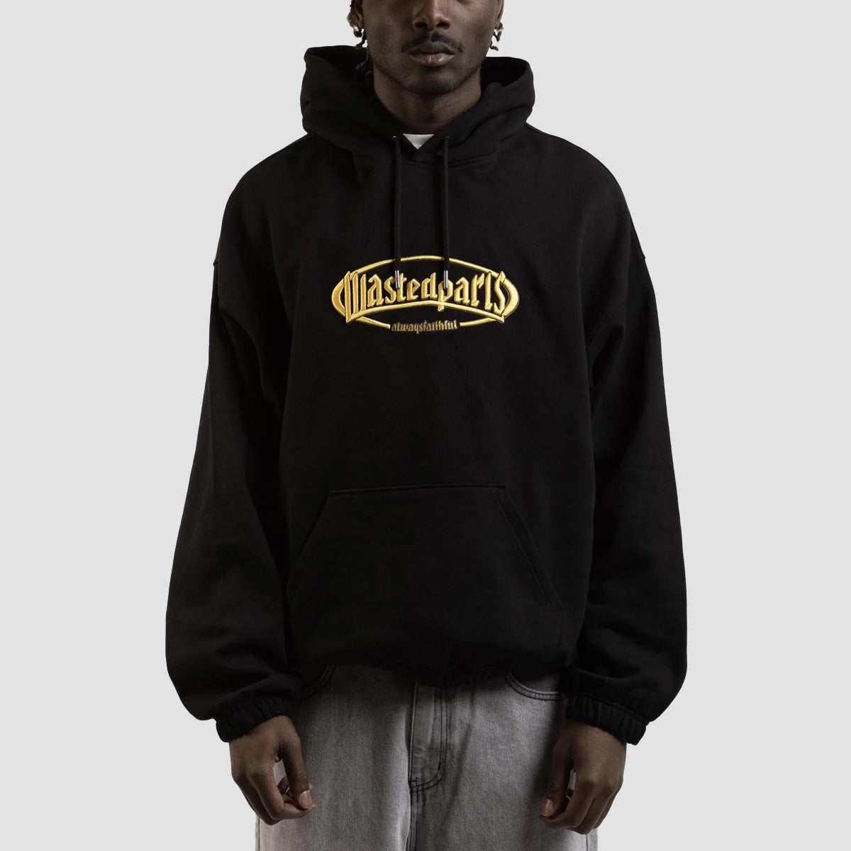 Wasted Paris Yard Boxy Pullover Hoodie Black