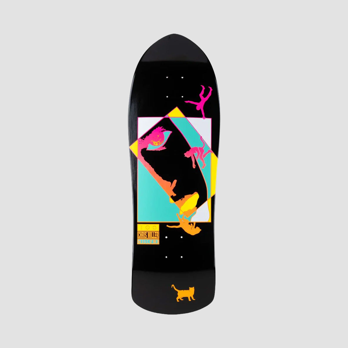 Welcome Chris Miller Faces On Crossbone Skateboard Deck Black Dip - 10"
