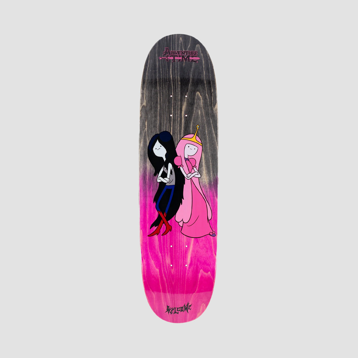 Welcome X Adventure Time Princess Power on Son of Boline Skateboard Deck Pink/Black Gradient Veneer - 8.8"