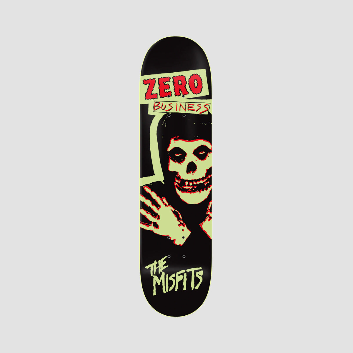 Zero X Misfits Zero Business Skateboard Deck GITD Dip - 8.25"