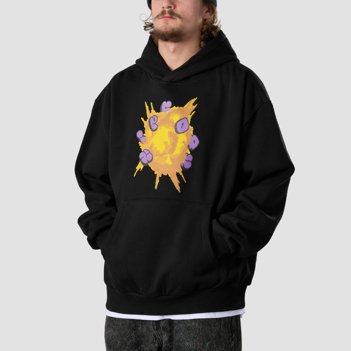 Zipcode Explosion Pullover Hoodie Black