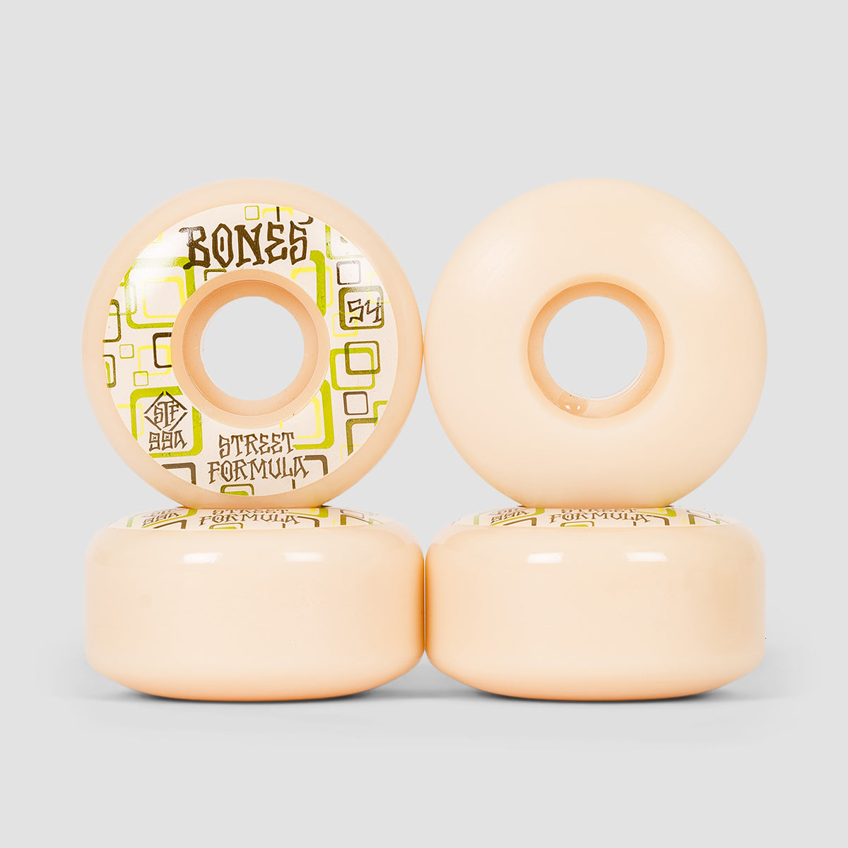 Bones Retros V3 Slims 99A STF Skateboard Wheels White 54mm