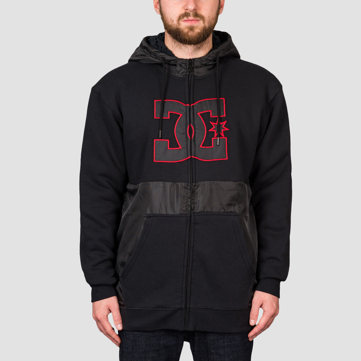 DC Sherpa Star Zip Hoodie Black