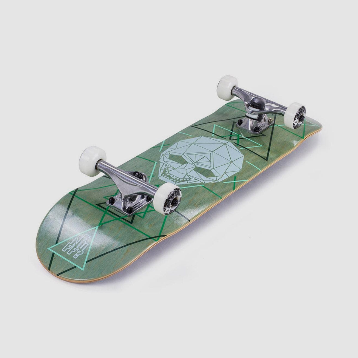 Enuff Geo Skull Skateboard Green - 8"