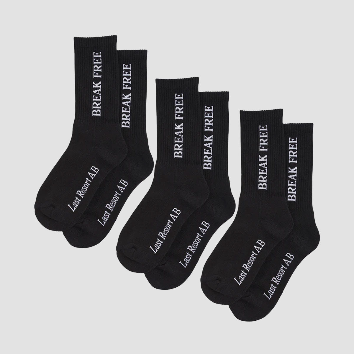 Last Resort AB Break Free Socks 3 Pack Black