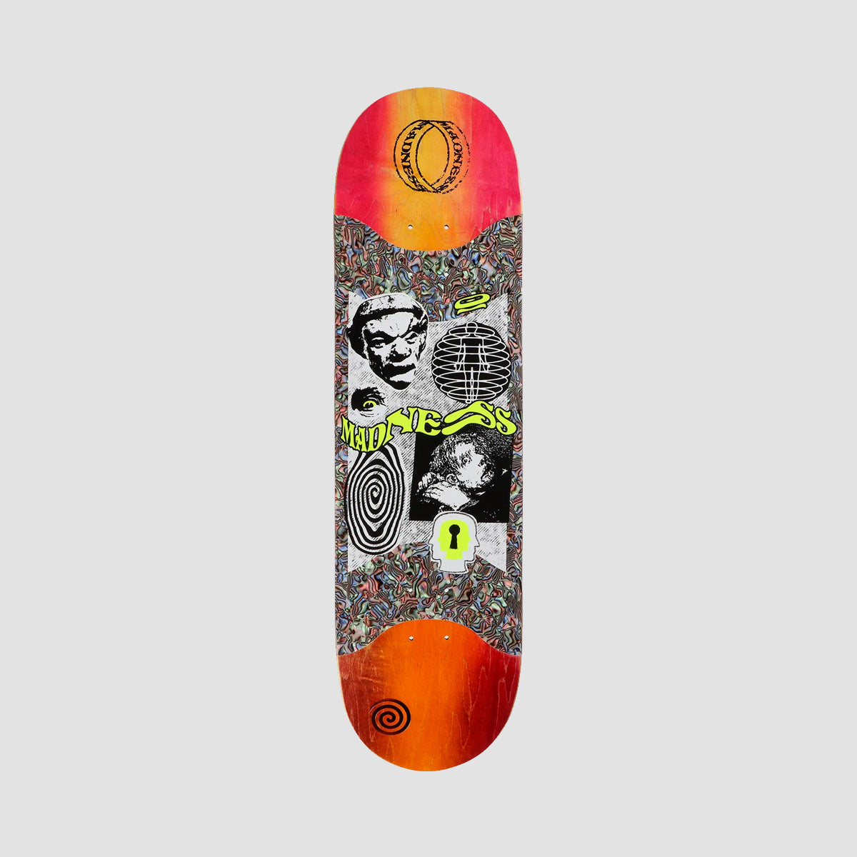 Madness Outcast Popsicle R7 Slick on Middle Section Skateboard Deck Orange/Multi - 8.625"