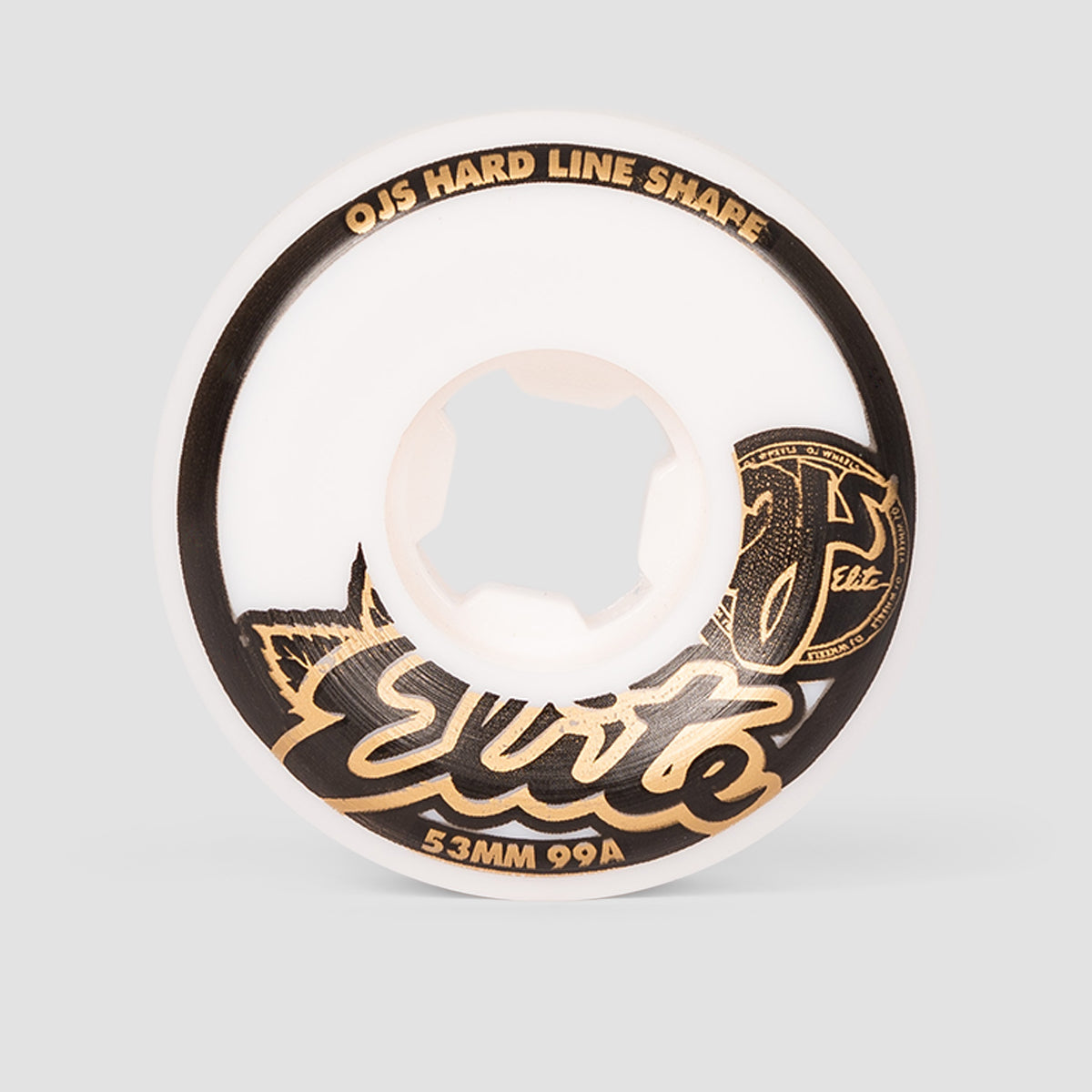 OJ Hard line 99a Elite Skateboard Wheels White 53mm