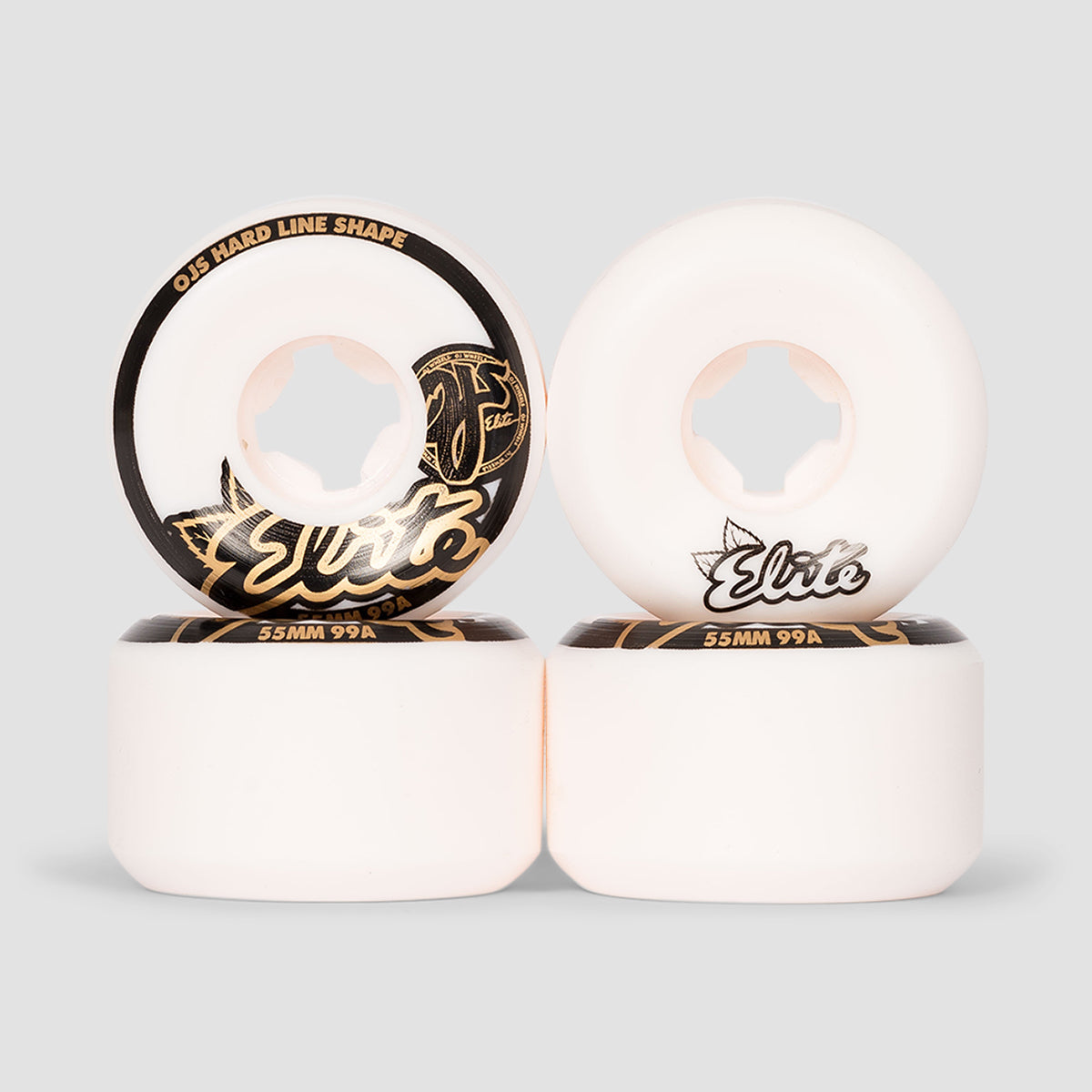 OJ Hard Line 99A Elite Skateboard Wheels White 55mm