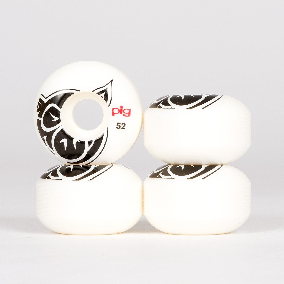 Pig Head Logo Natural Wheels White 52mm - Skateboard