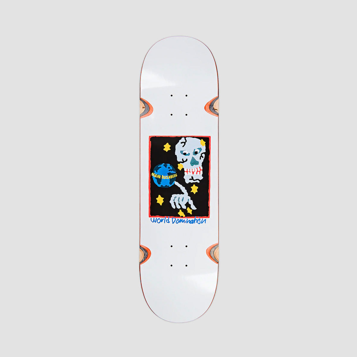 Polar Oskar Rozenberg World Domination WW Skateboard Deck White - 8.25"