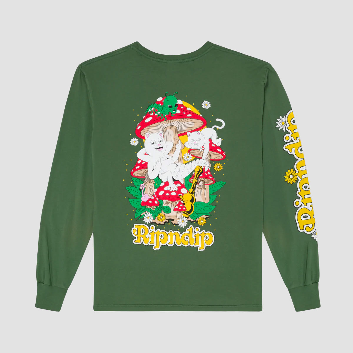 Ripndip Caterpiller Garden Longsleeve T-Shirt Olive
