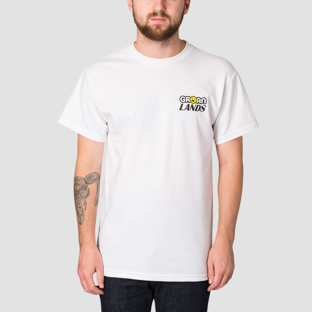 Rollersnakes X Dadlands X The Groans Brigade Voltarol Open T-Shirt White
