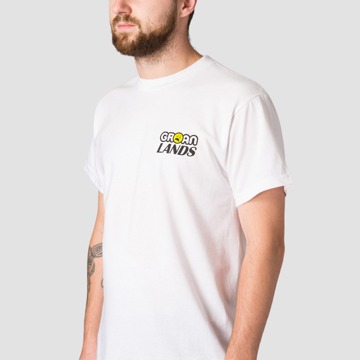 Rollersnakes X Dadlands X The Groans Brigade Voltarol Open T-Shirt White