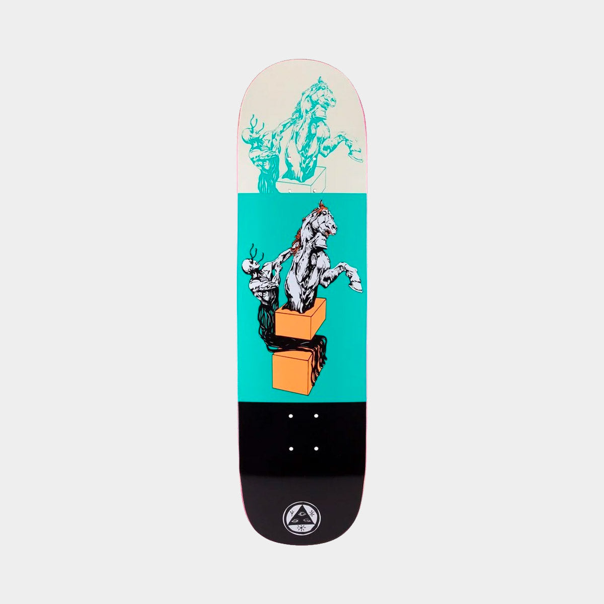 Welcome Hierophant on Big Bunyip Skateboard Deck Teal/Black - 8.5"