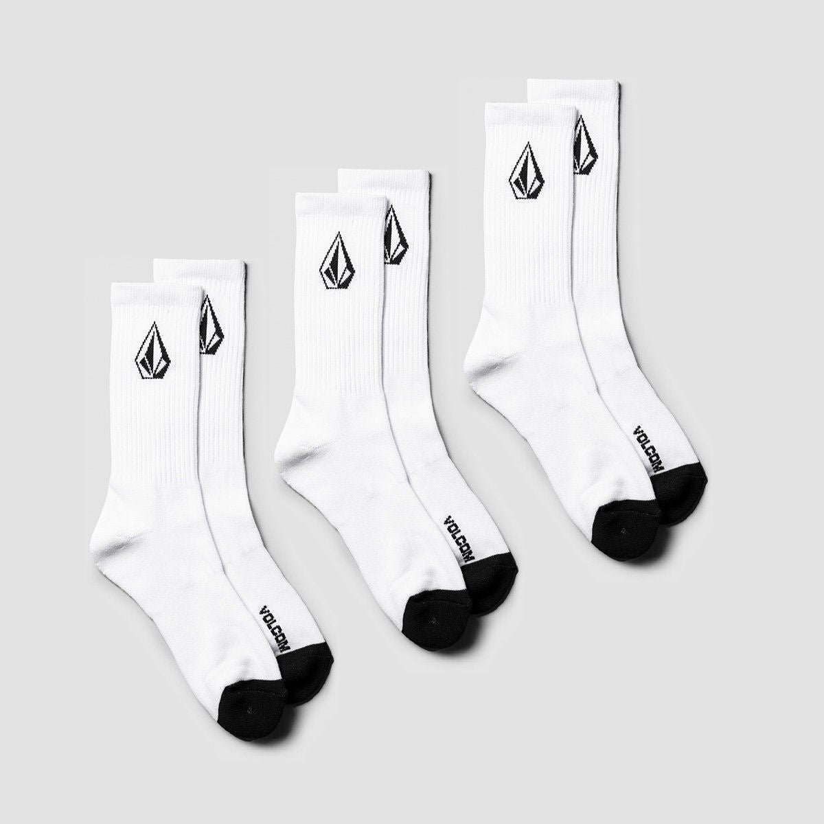 Volcom Full Stone Socks 3 Pack White