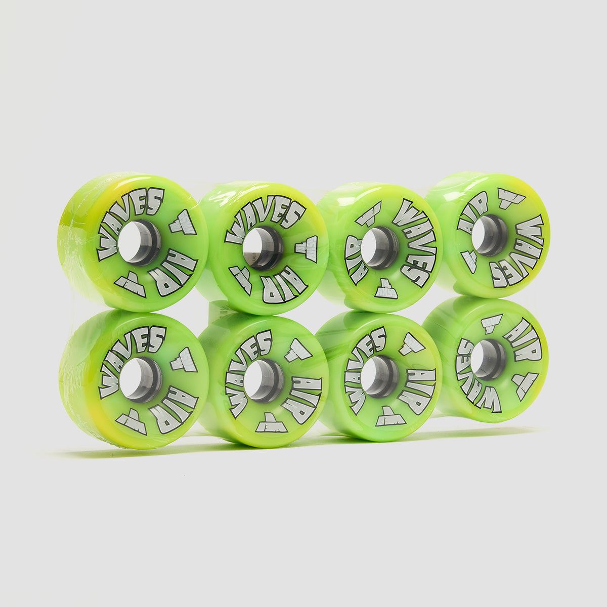 Air Waves USA 78a Quad Wheels x8 Green/Yellow Swirl 65mm