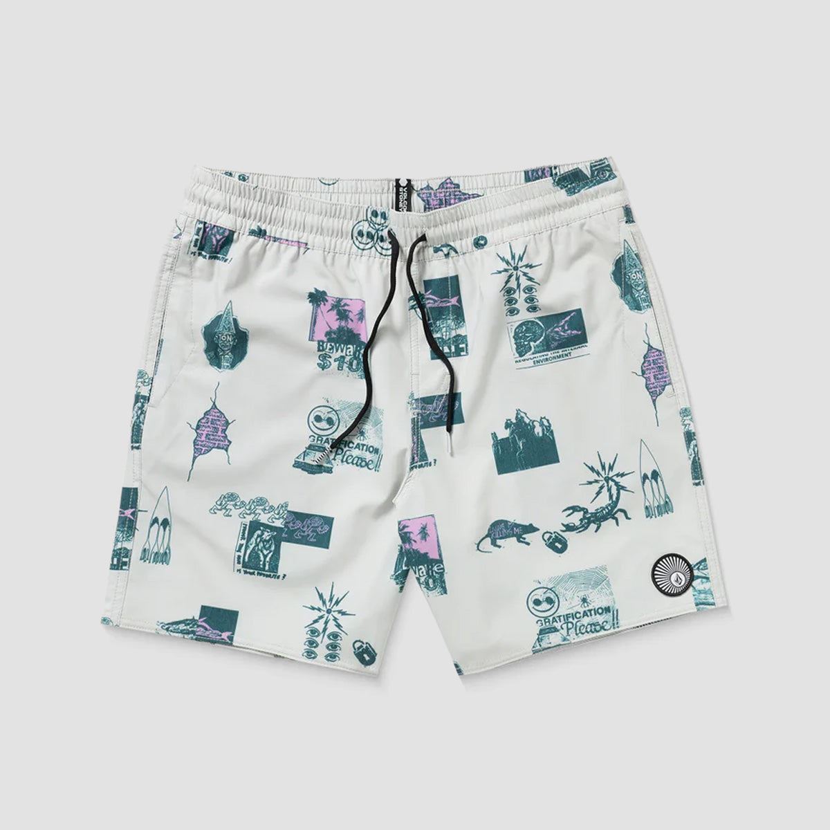 Volcom Psyche Cotton Trunk 17" Boardshorts Stone