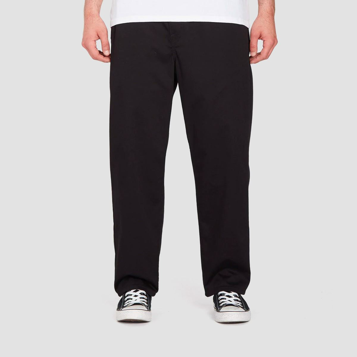 Volcom Pleated Loose Tapered Chino Pants Black