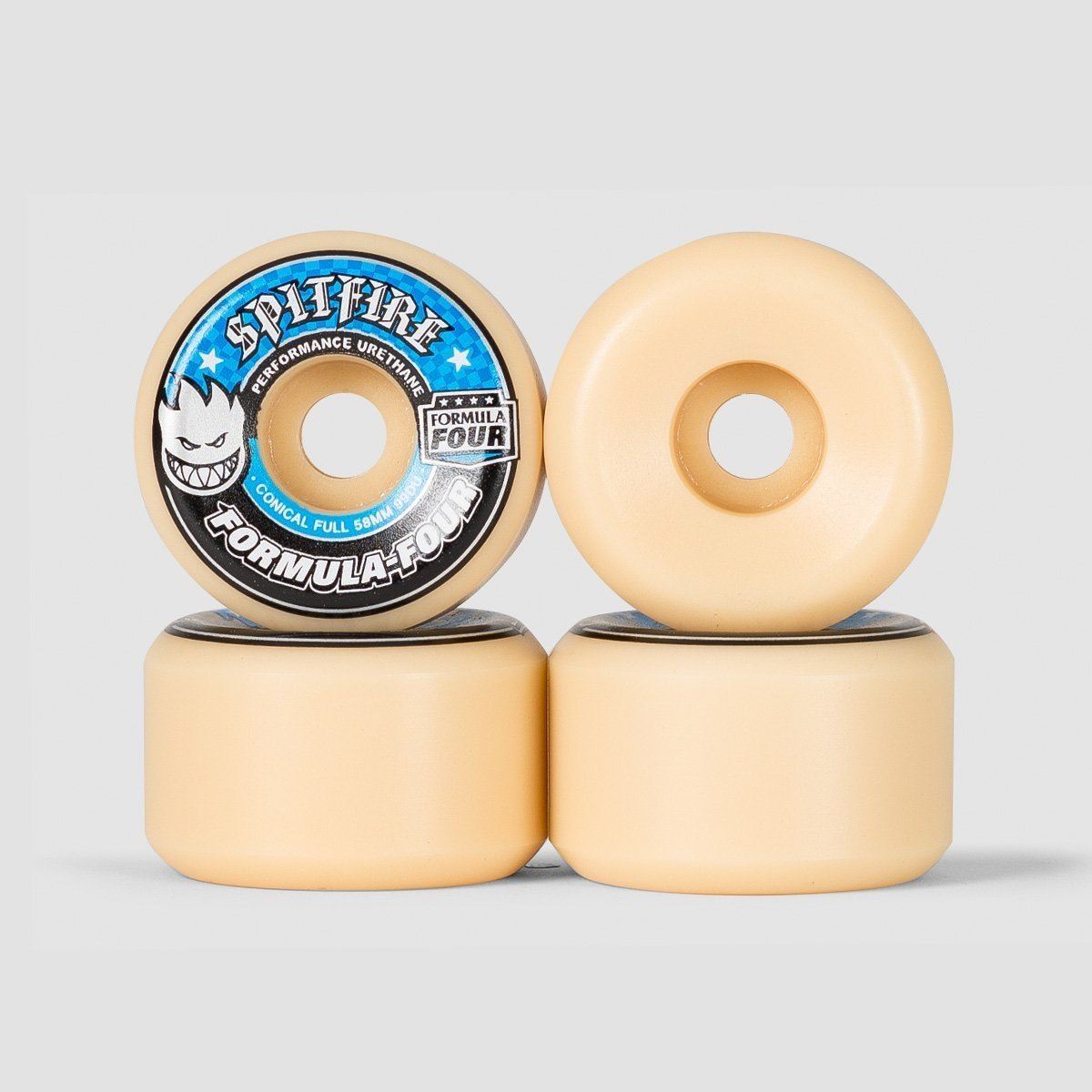 Spitfire Formula Four Conical Full 99du Skateboard Wheels Natural/Blue 58mm