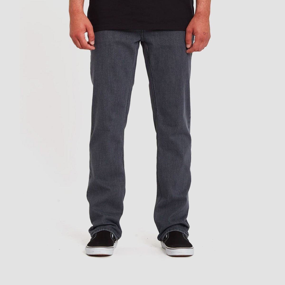 Volcom Solver Modern Straight Fit Jeans Easy Enzyme Grey