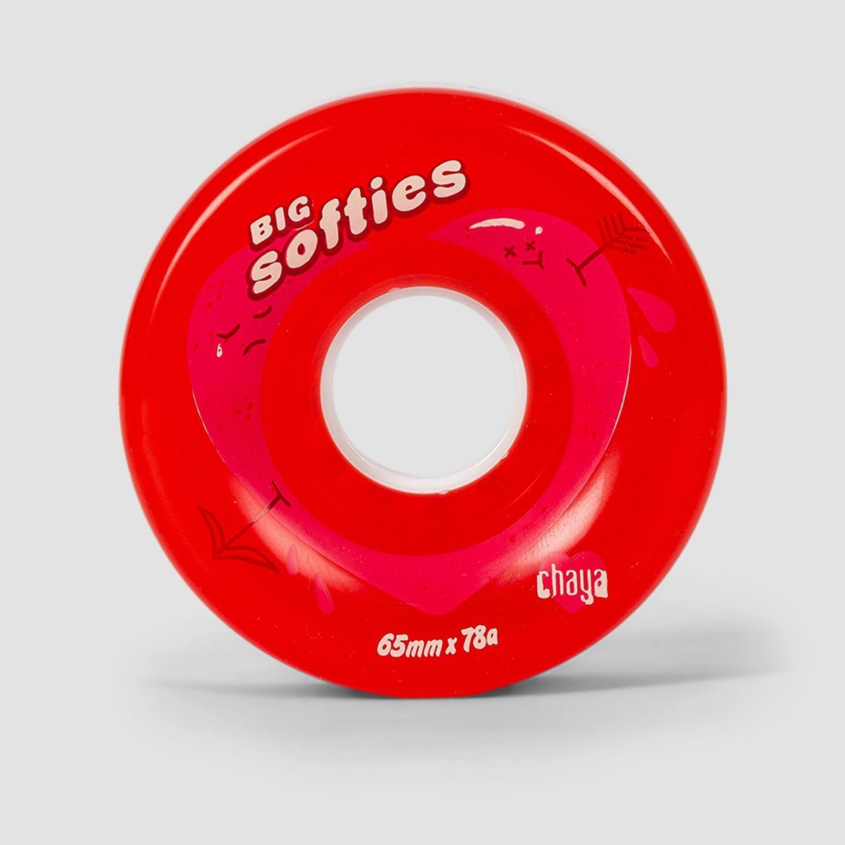 Chaya Big Softies 78A Outdoor Quad Wheels X4 Clear Red 65mm