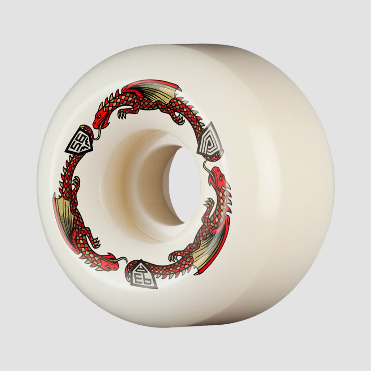 Powell Peralta Dragon Formula 93A V6 Skateboard Wheels Off White/Red 56x36mm