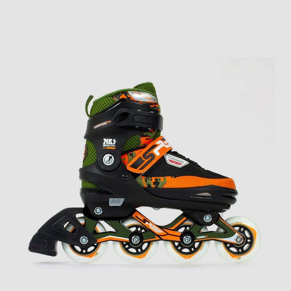 SFR Pixel Adjustable Inline Skates Green/Orange - Kids