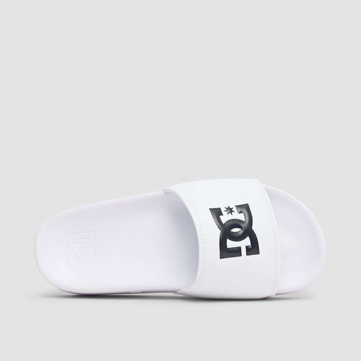 DC Slide Platform Sandals White/White/Black - Womens