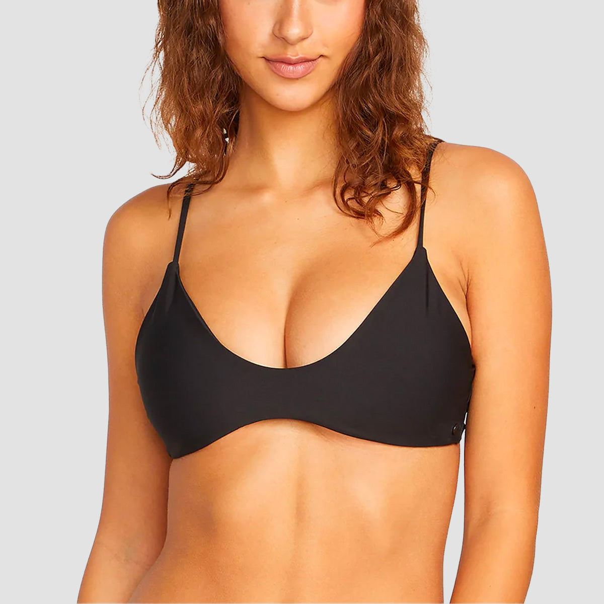 Volcom Simply Seamless Scoop Bikini Top Black - Womens