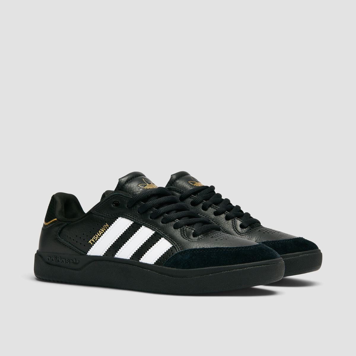 adidas Tyshawn Low Shoes - Core Black/Ftwr White/Gold Met