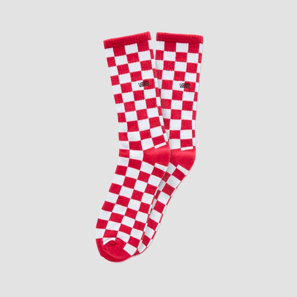 Vans Checkerboard II Crew Socks Red/White Check - Unisex