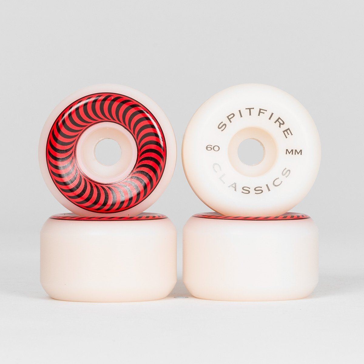 Spitfire Classic Skateboard Wheels White/Red 60mm