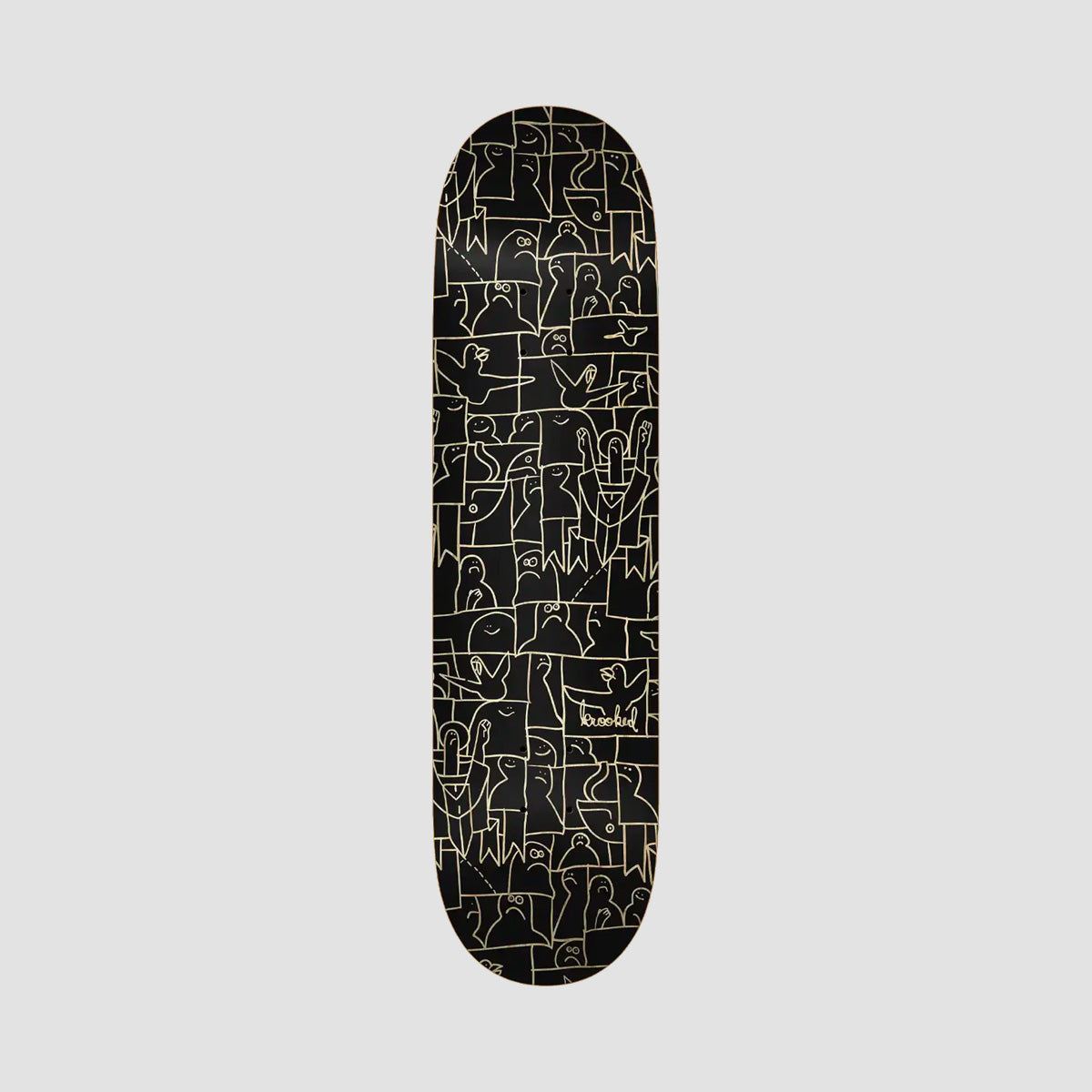 Krooked Flock PP Skateboard Deck Black - 8.5"