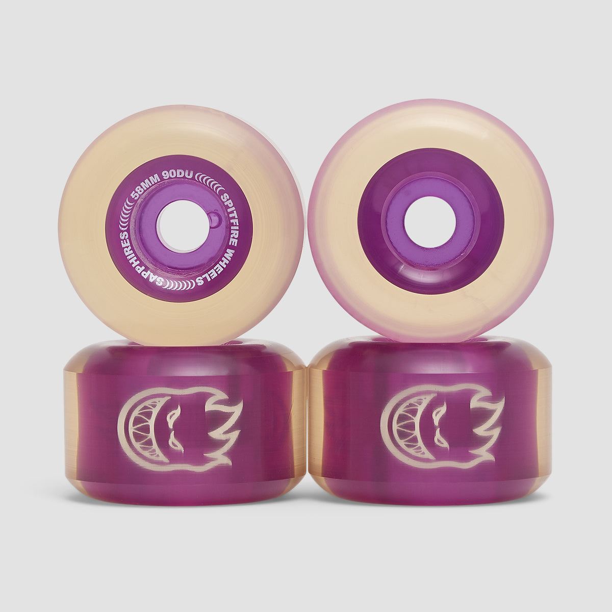 Spitfire Sapphires 90DU Skateboard Wheels Purple 58mm