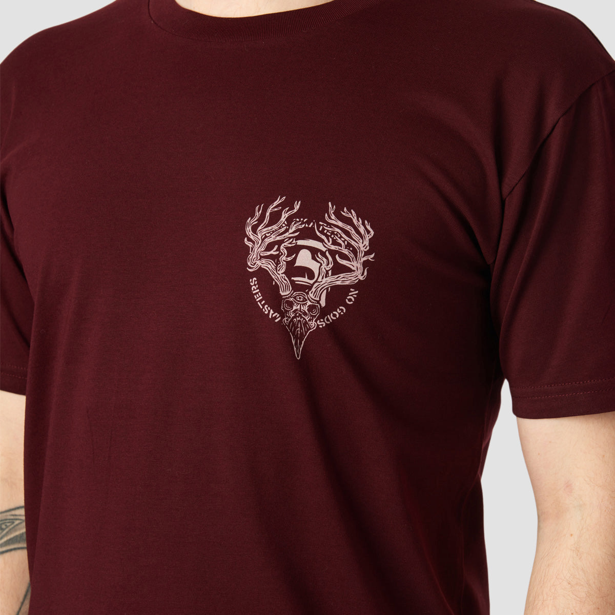 Heathen Ceronnous Mono T-Shirt Burgundy