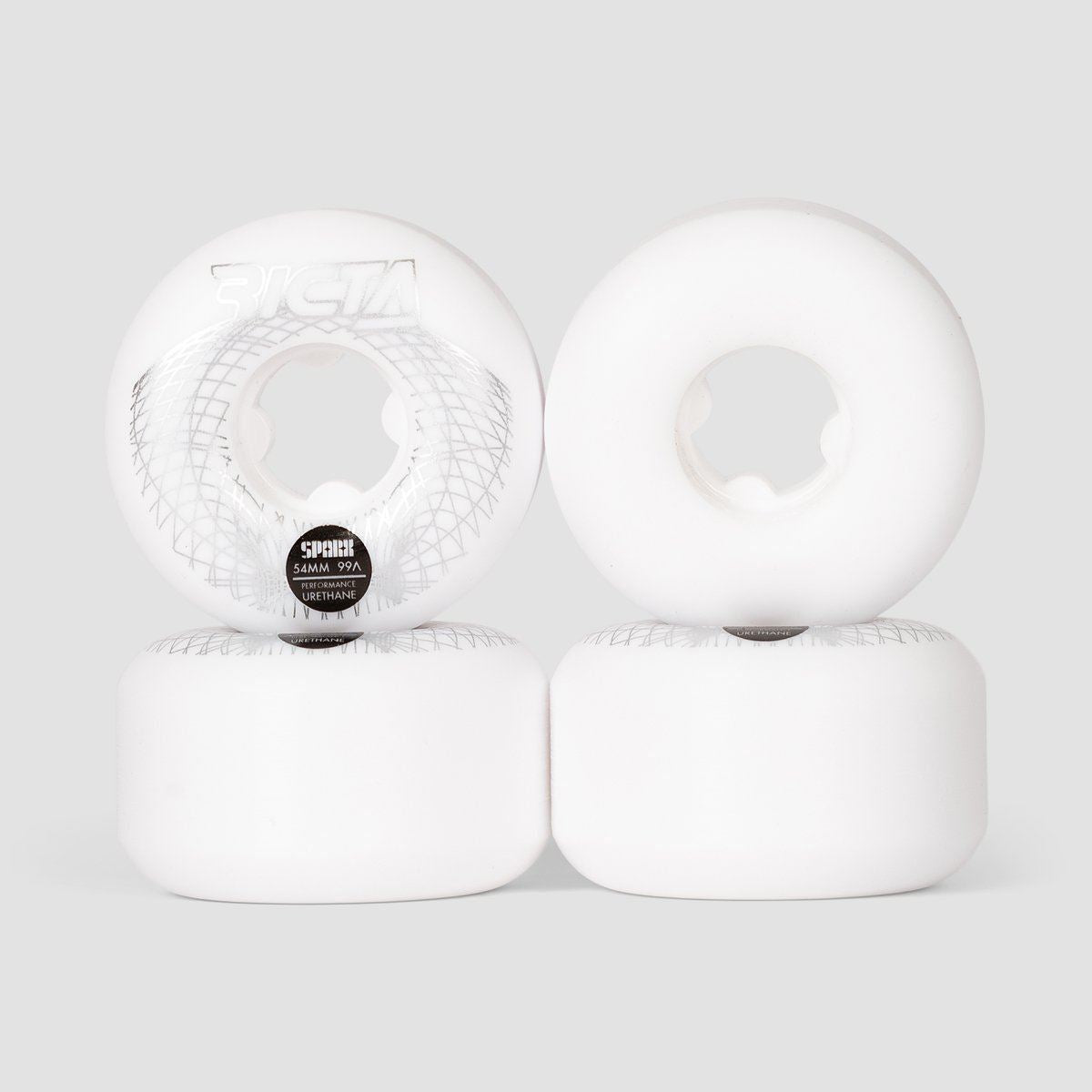 Ricta Wireframe Sparx 99a Skateboard Wheels White 54mm