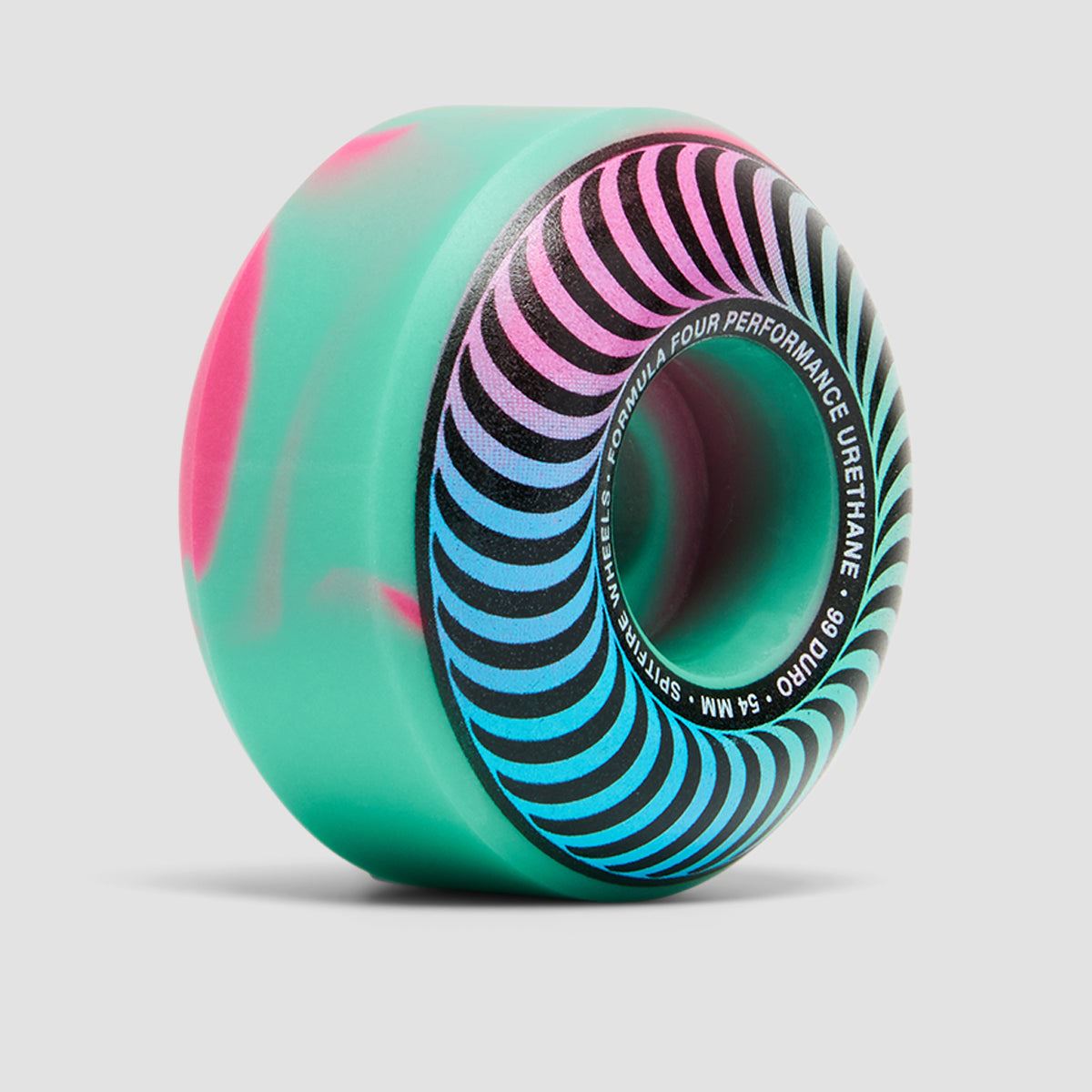 Spitfire Formula Four Classic 99DU Skateboard Wheels Pink/Teal Swirl 54mm