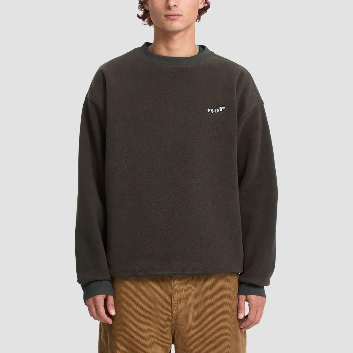 Volcom Too Kool LSE Crew Sweatshirt Rinsed Black