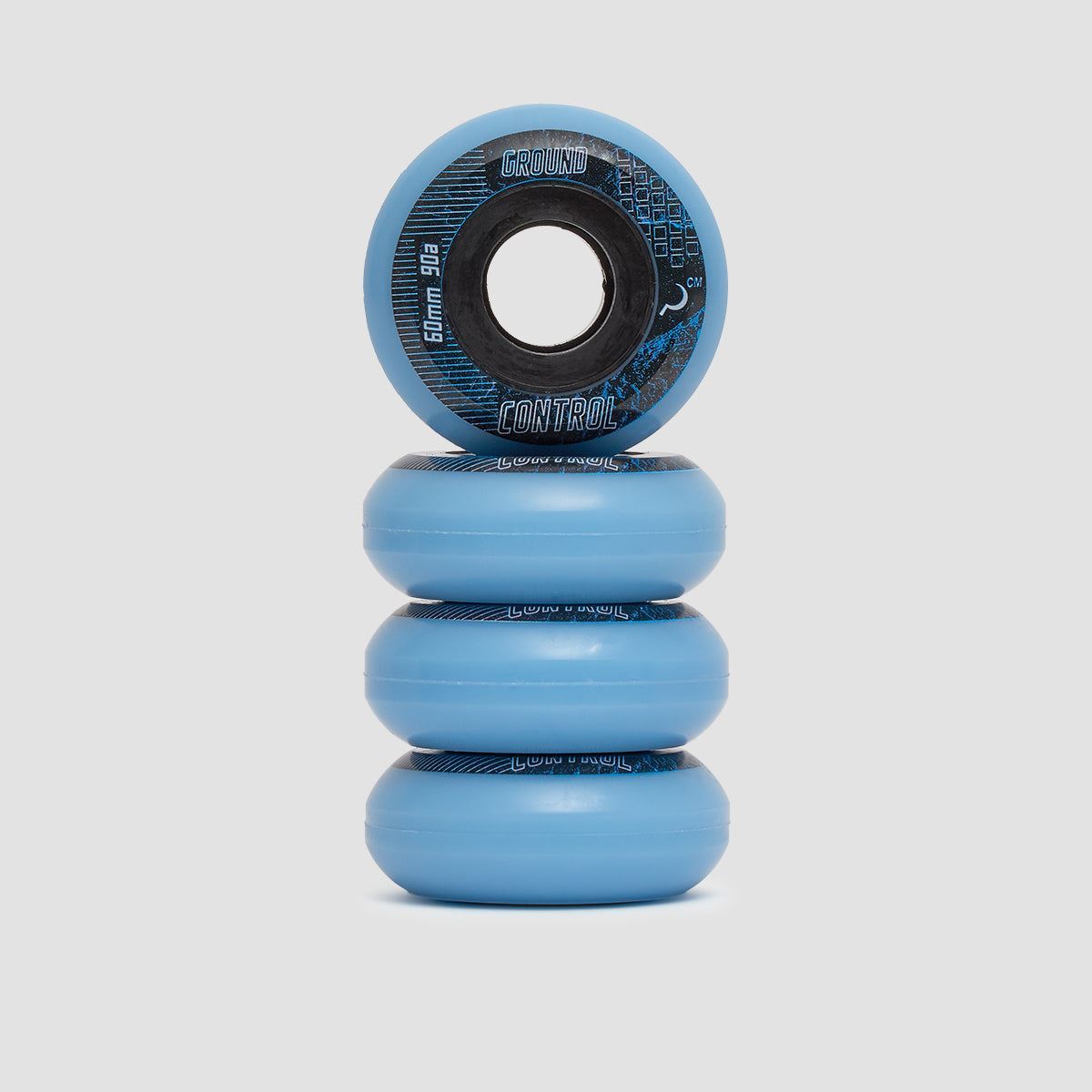 Ground Control Earth City 90A Aggressive Inline Wheels x4 Lightblue 60mm