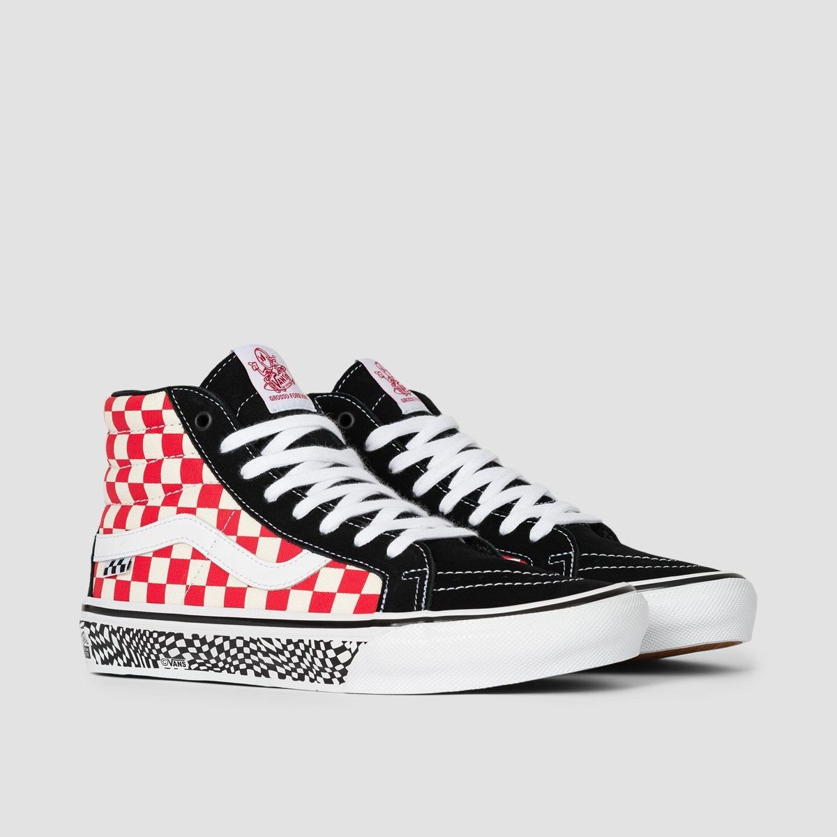 Vans Skate Sk8-Hi Reissue Shoes - Grosso '84 Black/Red Check