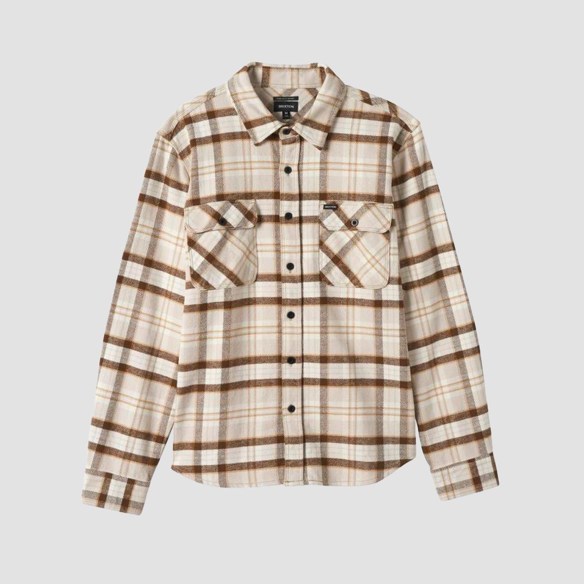 Brixton Bowery Heavyweight Longsleeve Flannel Shirt Beige/Off White/Desert Palm