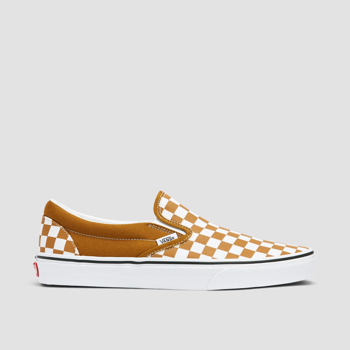 Vans Classic Slip-On Shoes - Checkerboard Golden Brown