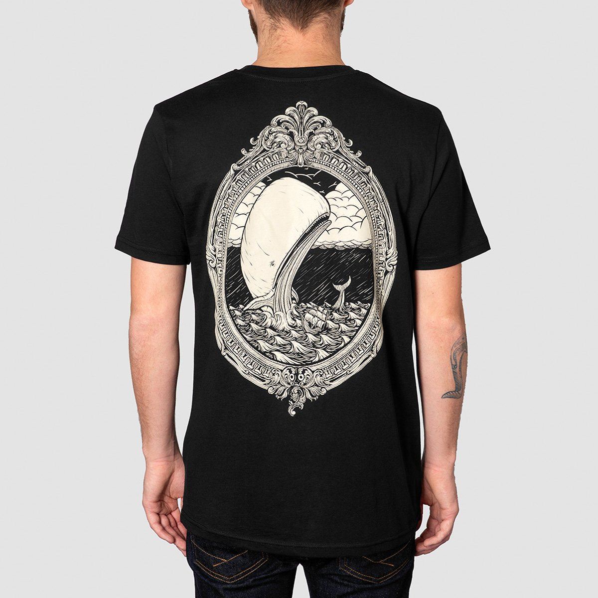 Heathen White Whale T-Shirt Black