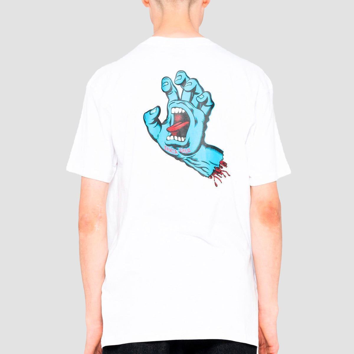 Santa Cruz Screaming Hand Chest T-Shirt White