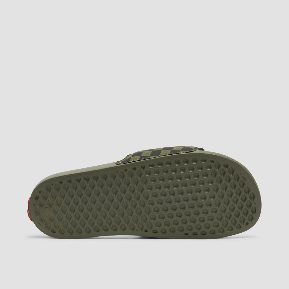 Vans La Costa Slide-On Sandals Checkerboard Dark Olive