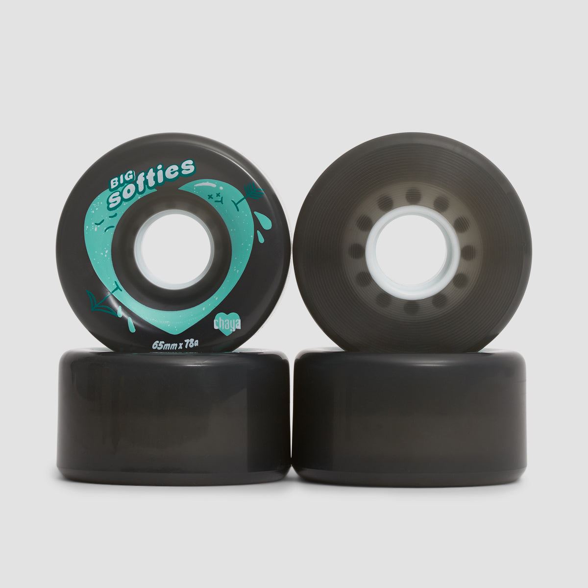 Chaya Big Softies 78A Wheels x4 Clear Black 65mm